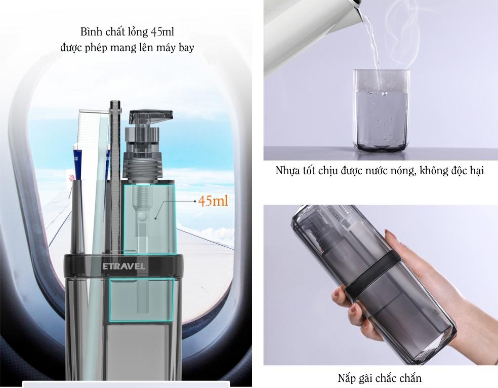 Hộp đựng dụng cụ vệ sinh cá nhân &amp; mỹ phẩm du lịch - Travel kit Etravel cao cấp