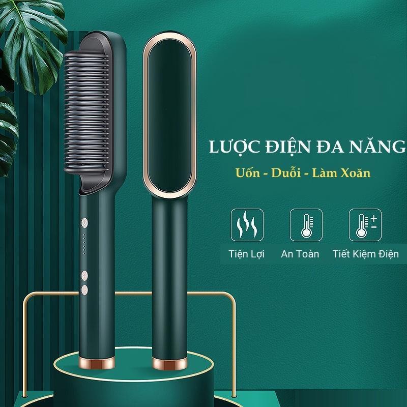 Lược điện chải thẳng tóc , uốn cụp tóc chuyên nghiệp và tiện lợi - Máy uốn tóc siêu tốc hiện đại công nghệ Hàn Quốc mẫu mới
