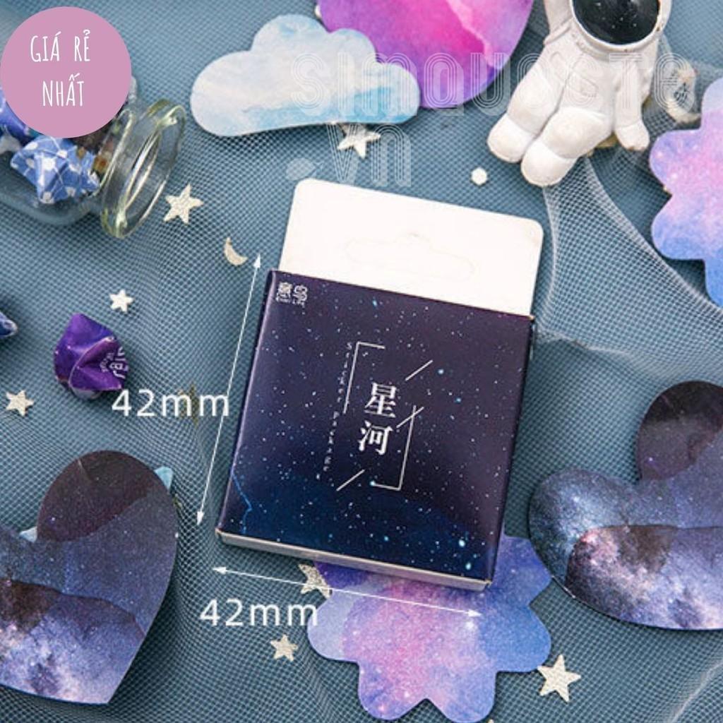 Hộp 45 sticker nhãn dán đáng yêu trang trí điện thoại vật dụng học tập gia đình Galaxy Star Sky ST123