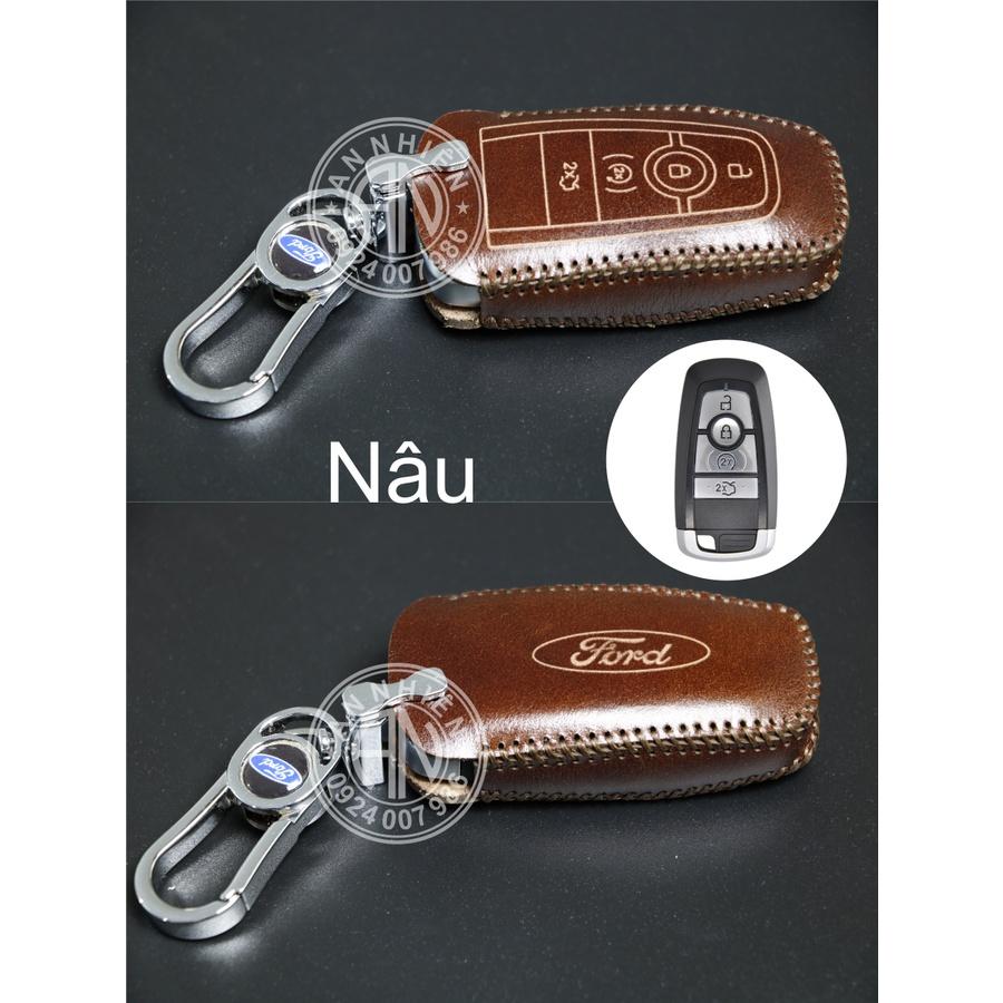 Bao da dành cho chìa khoá Ford Explorer - Da bò thật - Khâu thủ công