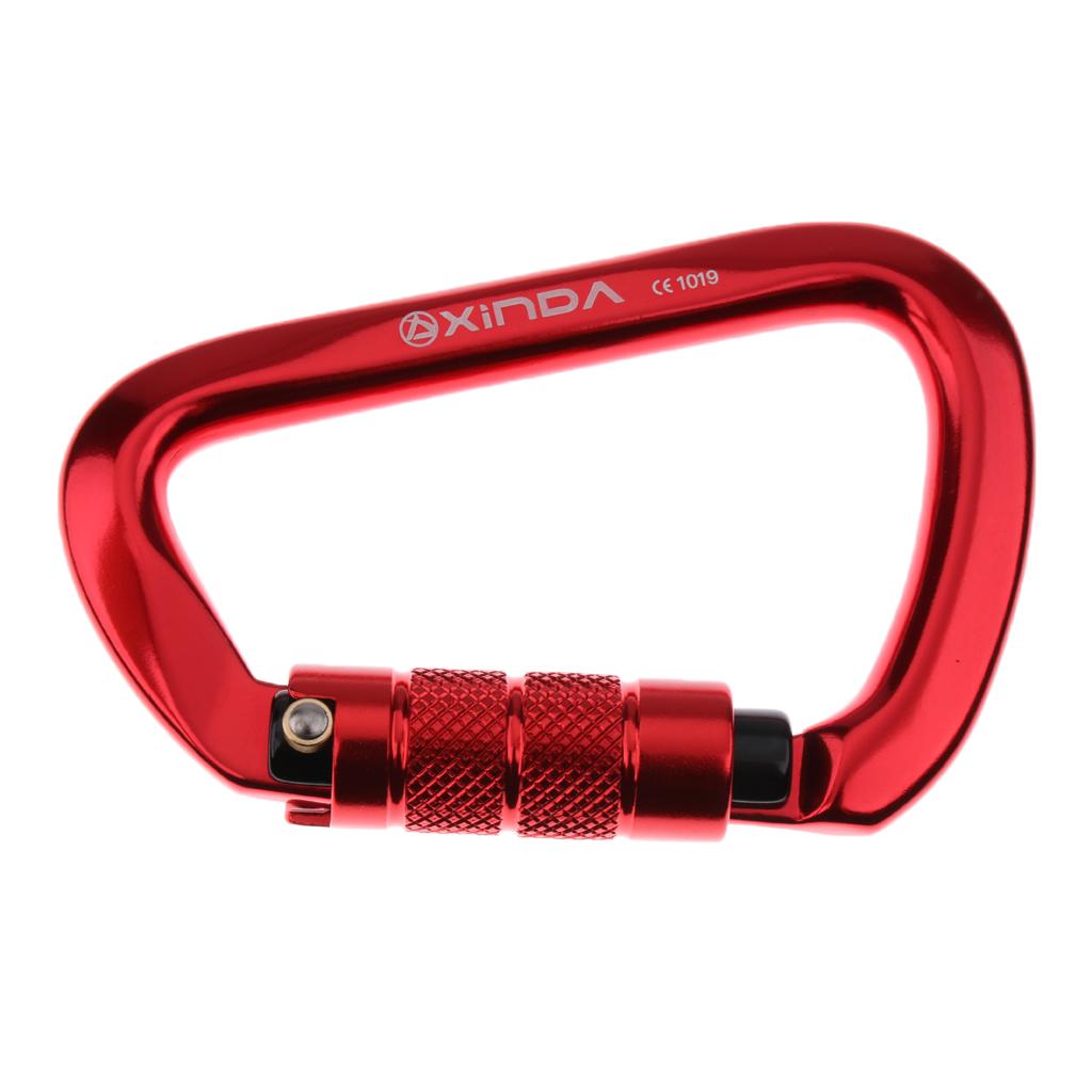 28KN Aluminum Rock Climbing Hiking Auto Locking Carabiner red