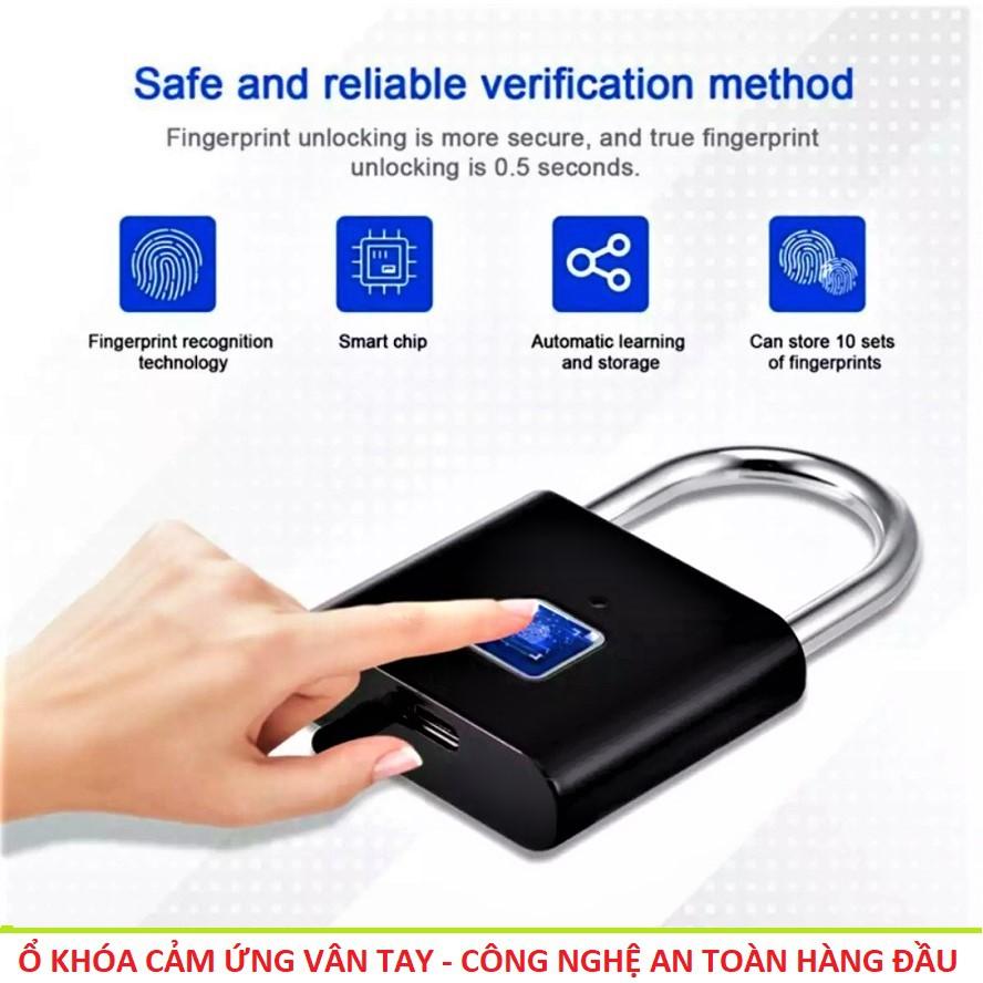 Khóa cảm ứng vân tay chống trộm thông minh mẫu mới loại tốt siêu nhạy độ an toàn cao