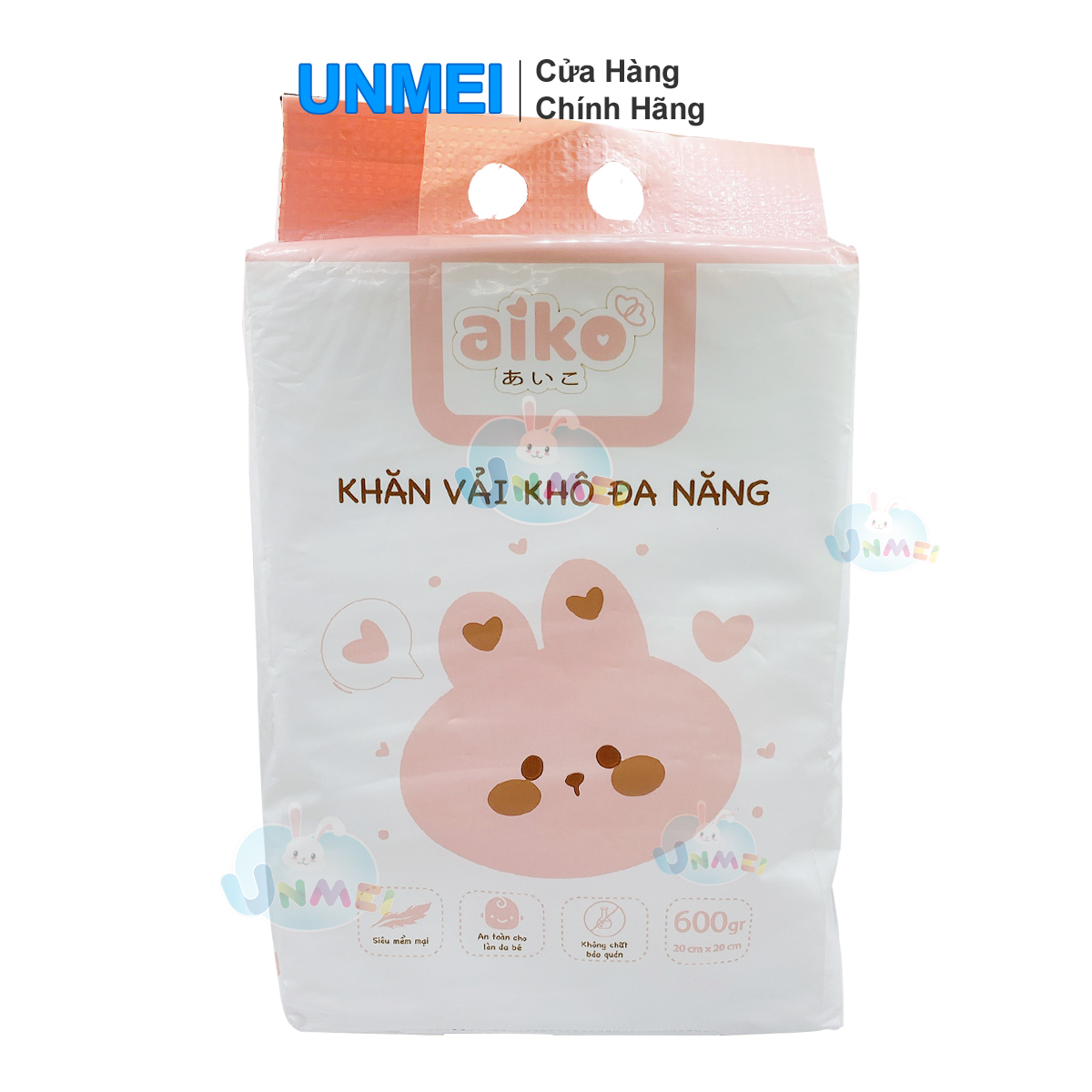 (Bịch Khăn Rút) Khăn Vải Khô Đa Năng Aiko 600g Siêu Mềm Mại, Không Chất Bảo Quản, An Toàn Cho Bé Dạng Rút KT:(19x20cm)