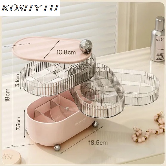 Hộp Đựng Trang Sức, Phụ Kiện 3 Tầng Xoay 360 Độ - Siêu Đẹp, Chắc Chắn, Thời Trang, Tiện Dụng