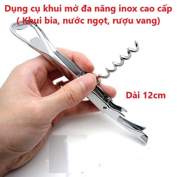 Dụng Cụ Mở Chai Vang , Mở Bia Inox  Tiện Lợi