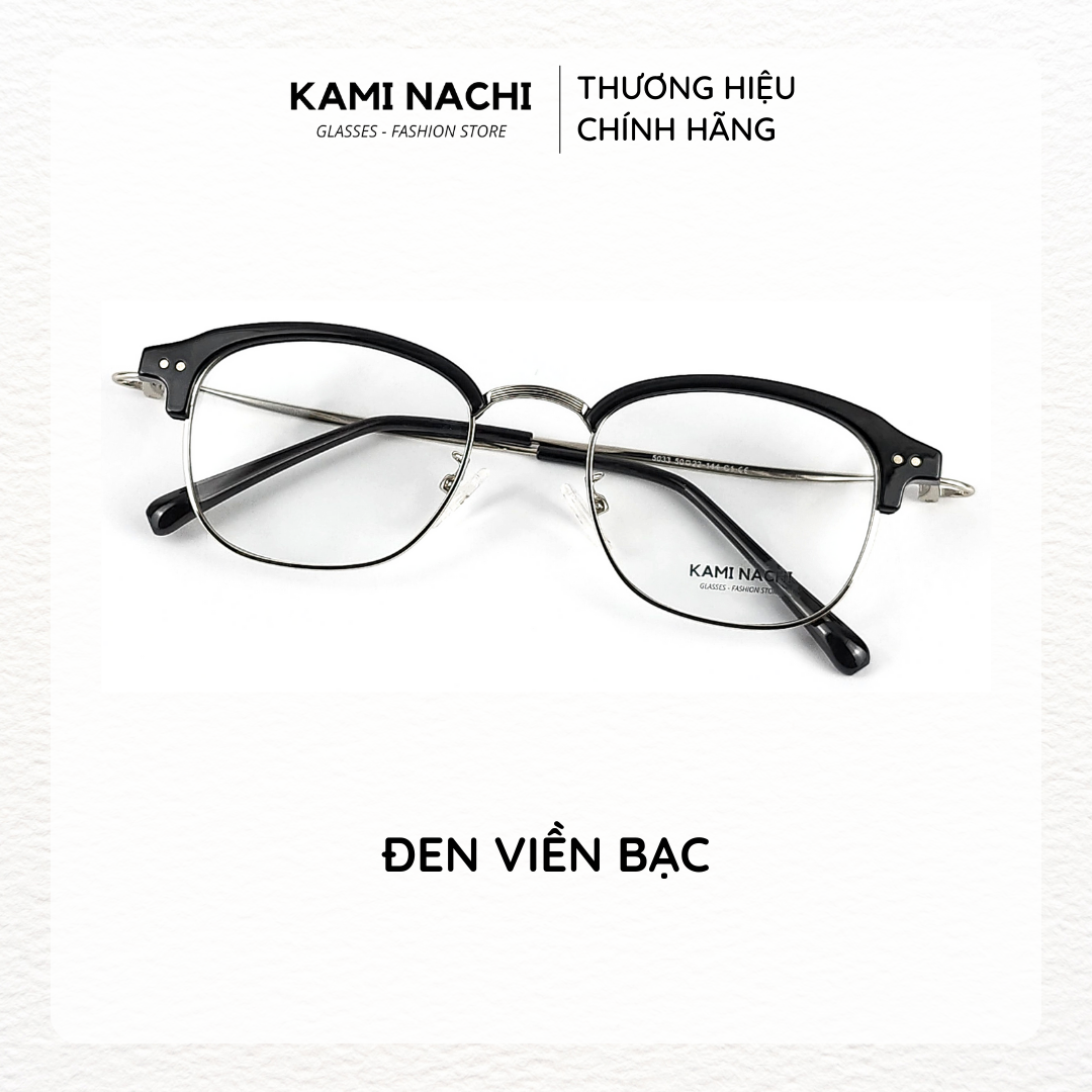 Gọng kính Xuân Hè mới KAMI NACHI 5033, chất liệu nhựa phối kim loại