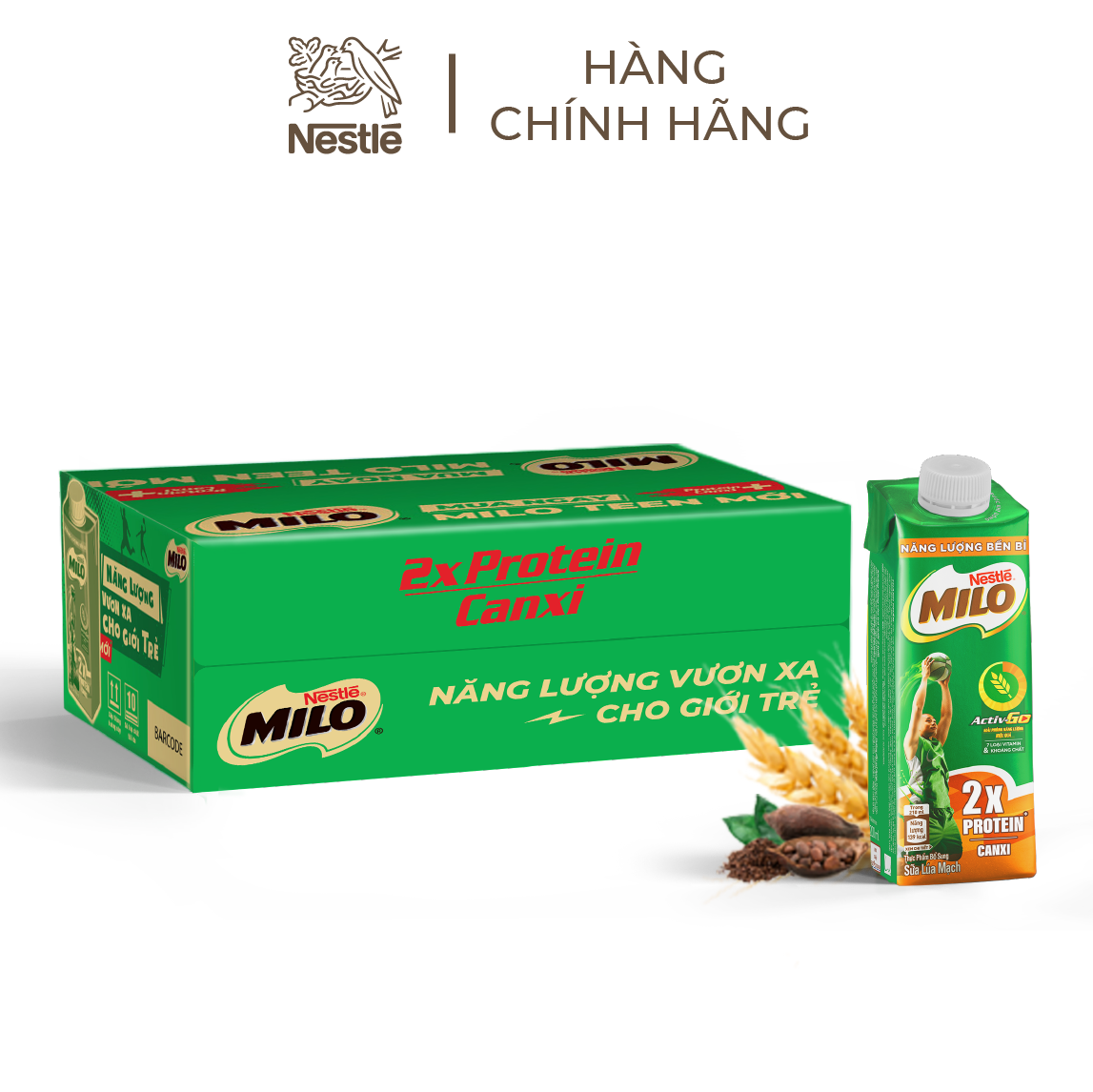 Sữa Lúa Mạch Nestlé MILO Teen Protein Canxi