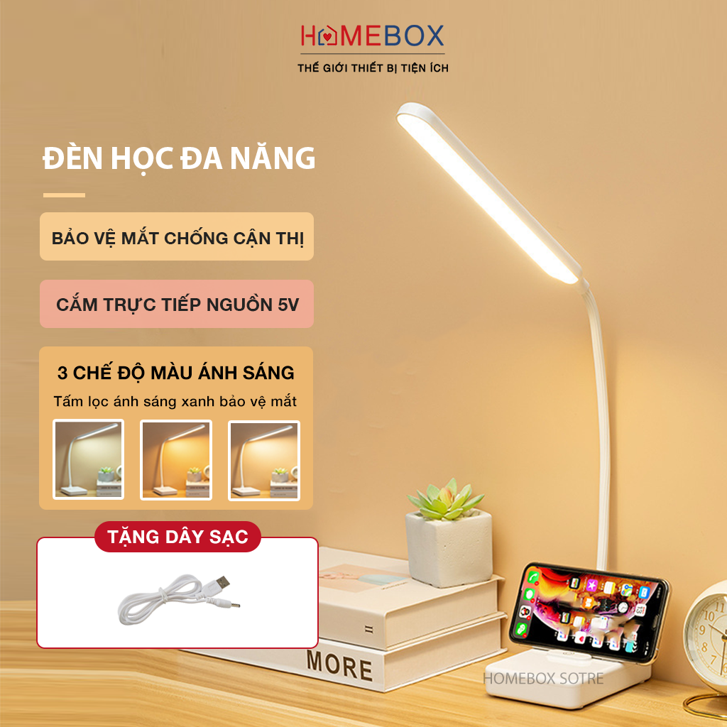 Đèn Học Chống Cận Thị Bảo Vệ Mắt - Đèn Học Để Bàn Cảm Ứng 3 Chế Độ Ánh Sáng Chống Chói Lóa Mắt - Đèn Học Đọc Sách, Đèn Bàn Làm Việc, Trang Trí - Hàng Chính JYoohome