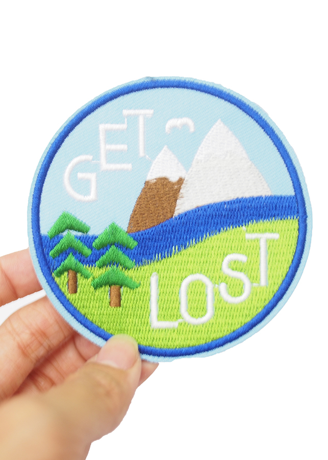 Get Lost phong cảnh nền xanh - Patch ủi sticker vải