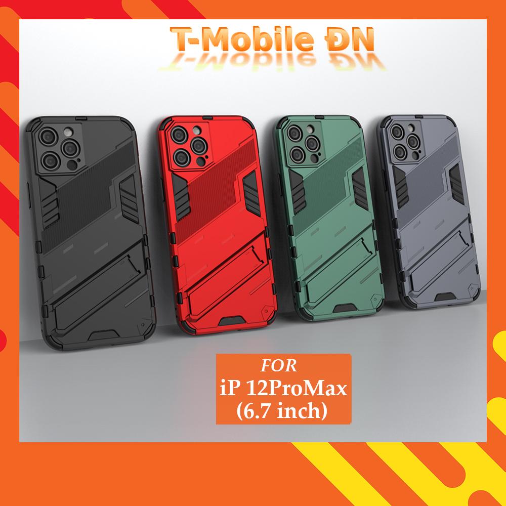Ốp lưng cho iPhone 12 Pro Max, Ốp chống sốc Iron Man PUNK cao cấp kèm giá đỡ cho iPhone 12 Pro Max