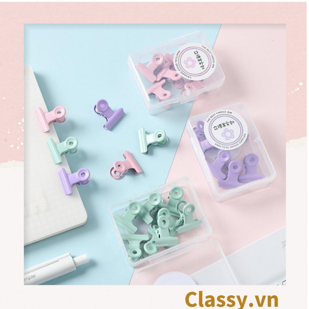 Hộp kẹp giấy Classy bằng thép không gỉ màu pastel PK1421