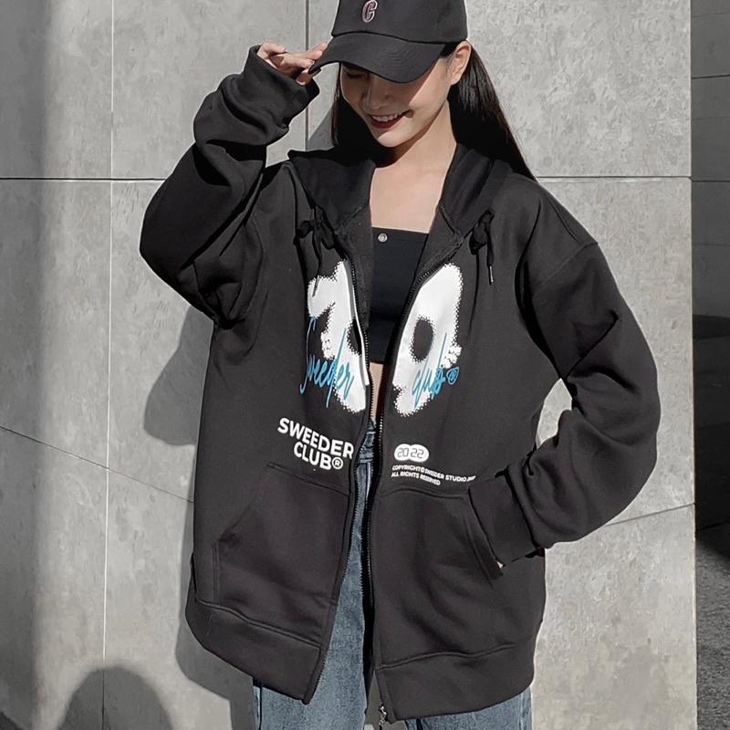 Áo Khoác Hoodie Form Rộng Phối Zip Unisex CAT Vải Nỉ Bông Dày Dặn- More Simple