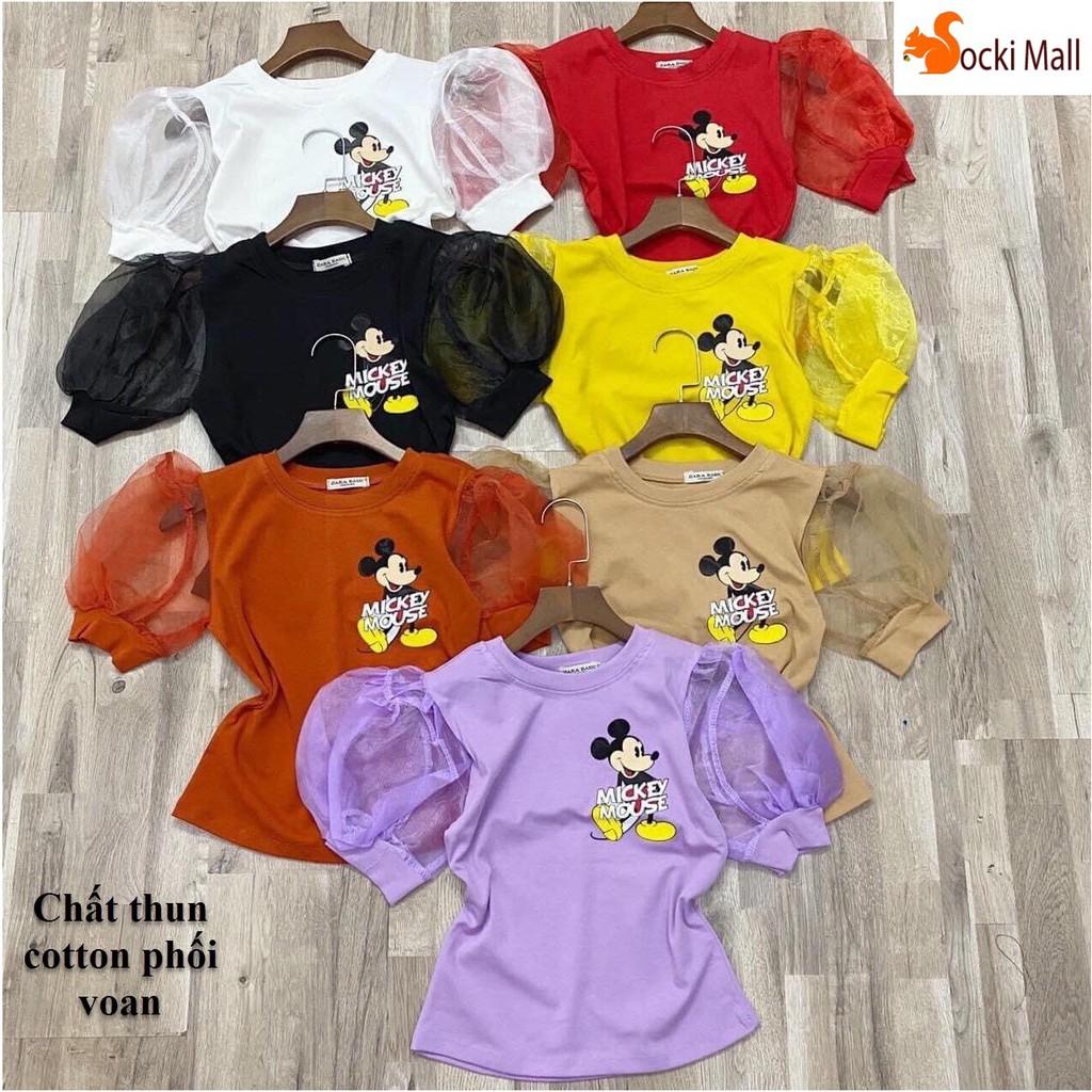 Áo in mickey, tay ngắn phối voan cho mẹ và bé mặc cùng nhau - Quần áo trẻ em - SockiMall