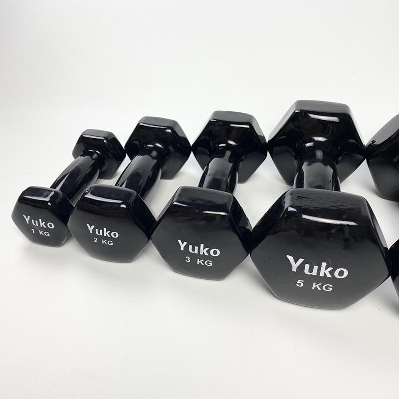 Tạ tay, tạ đơn lõi gang Yuko Nhật Bản bọc cao su cao cấp 1kg 2kg 3kg 4kg 5kg bền tốt tập gym, yoga thể dục tại nhà