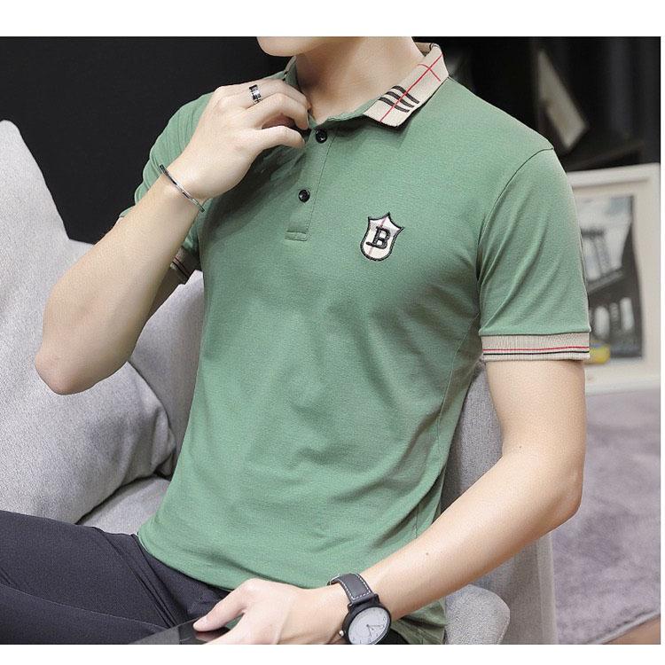 Áo Polo Nam tay ngắn cổ gập Thêu logo Vải Cá sấu dày mượt láng mịn 08