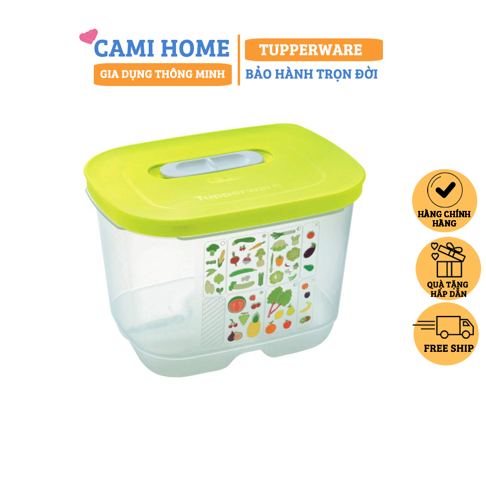 Hộp Ventsmart Tupperware 1.8L, Hộp Trữ Rau Củ Trái Cây, Trữ Mát Có Nút Hô Hấp