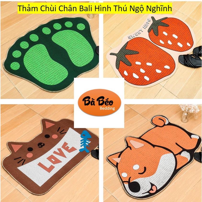 Thảm Chùi Chân Lau Chân Hình Thú 3D Chất Liệu Bali Mềm Mịn Chống Thấm Tốt Họa Tiết Đáng Yêu - GIAO MẪU NGẪU NHIÊN