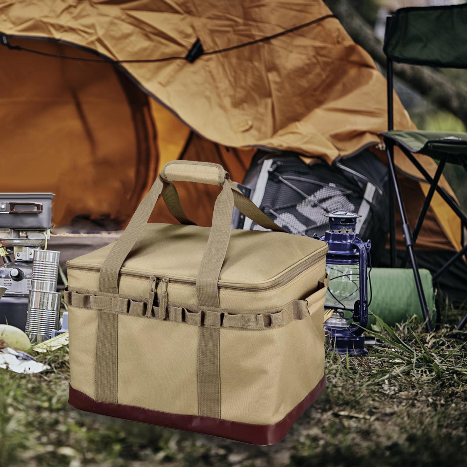 Camping Storage Bag Foldable Picnic Storage Tote with Zipper for Hiking