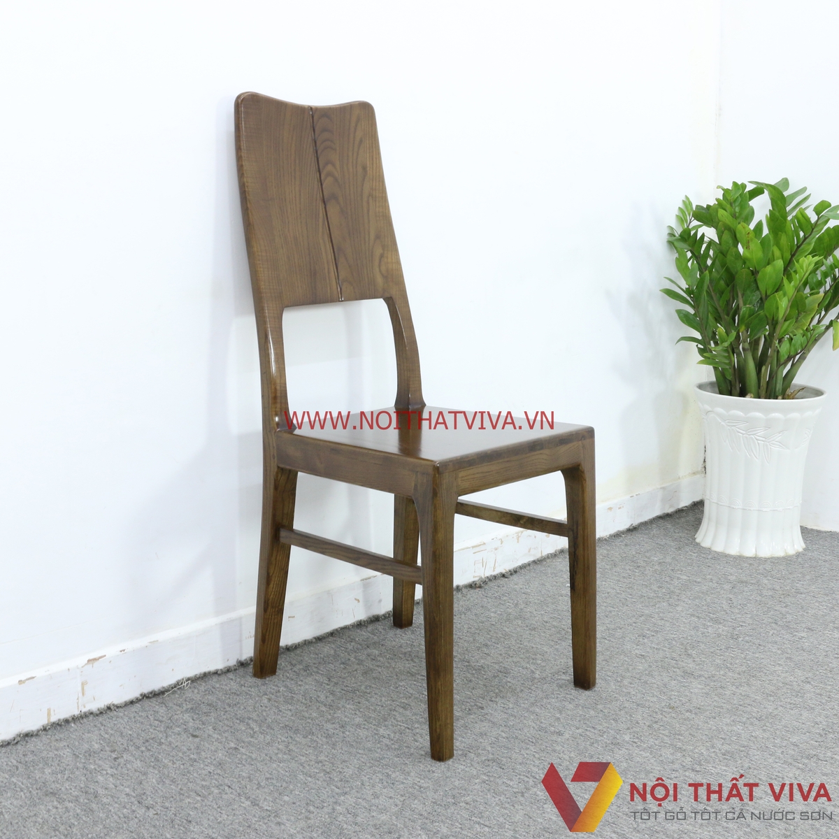 Bộ Bàn Ăn 6 Ghế Gỗ Sồi Nga Chân Bán Nguyệt Màu Óc Chó Đẹp Giá Rẻ