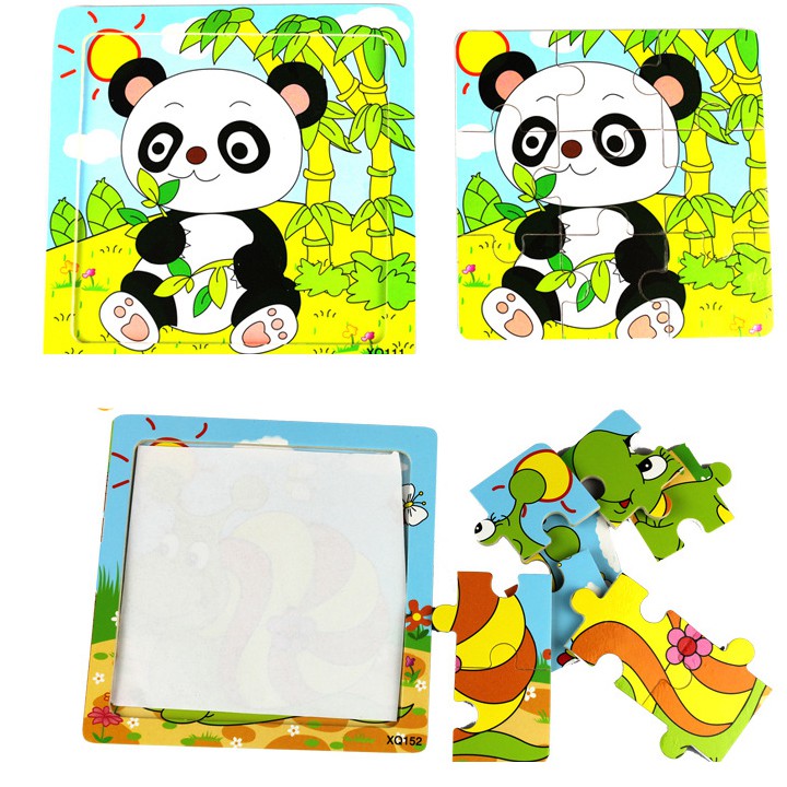 Set 5 Tranh Ghép Hình Gỗ 9 Mảnh
