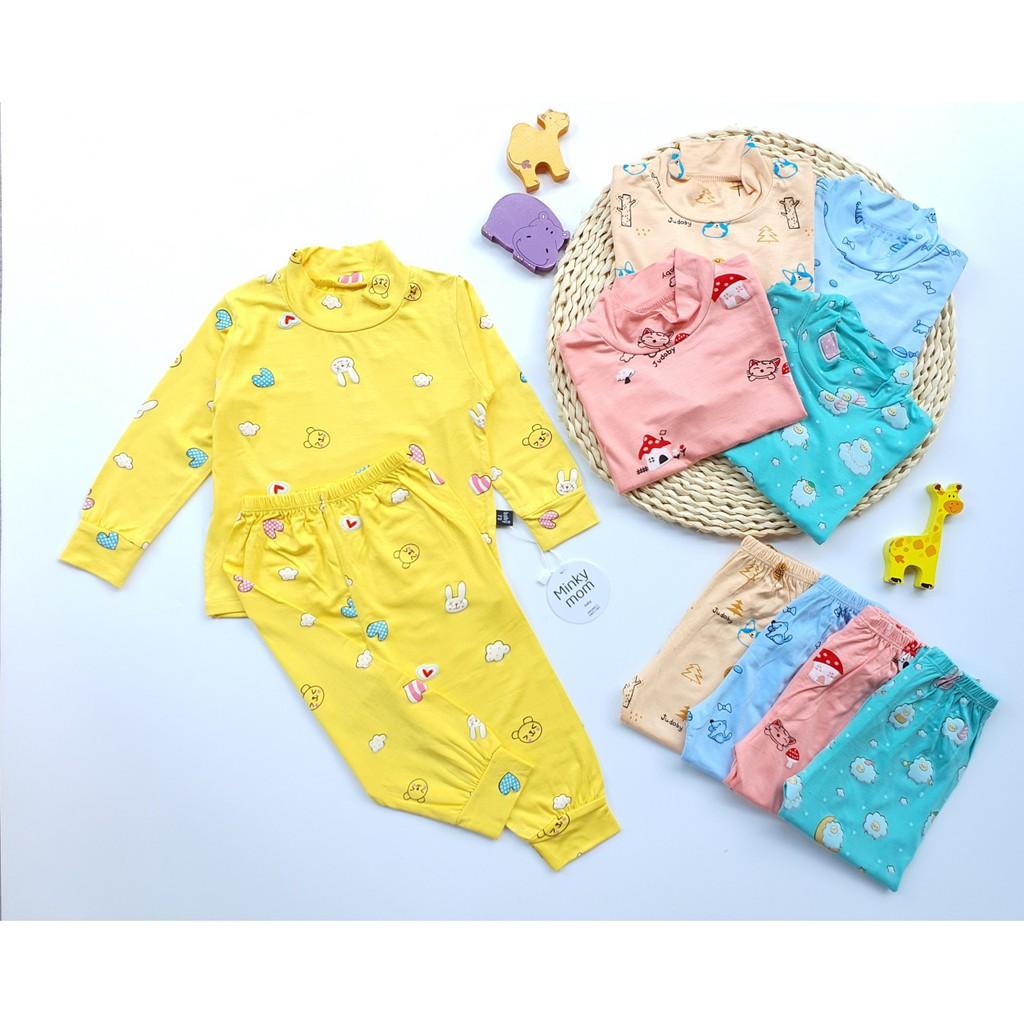 Bộ Minky Mom dài tay cao cổ cho bé ấm áp mua đông (5-20kg)