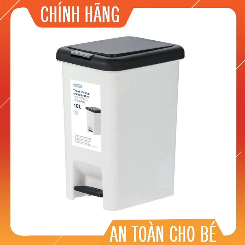 Thùng rác đạp chữ nhật Inochi 10L (tiêu chuẩn Nhật Bản