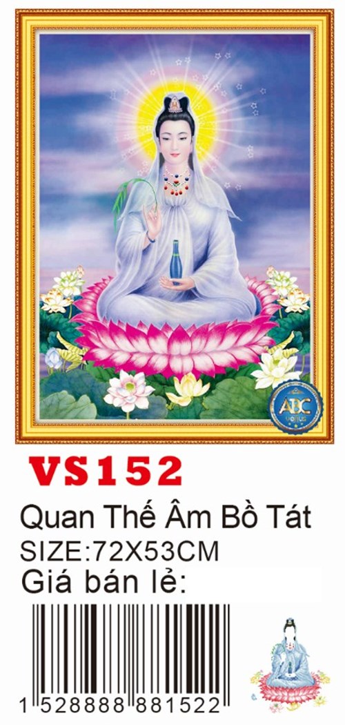 Tranh đính đá quán thế âm bồ tát VS152 - 72 x 53 cm - chưa đính