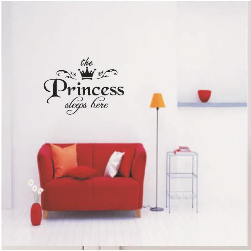 Decal trang trí tường - Chữ Tiếng anh PRINCESS nữ hoàng