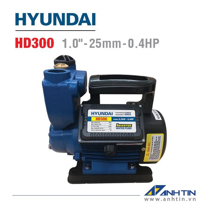 Máy bơm nước đa năng HYUNDAI HD300 | Công suất 300W | 25 mm/ 1 inch | Cột áp 30m - Cột hút 9m