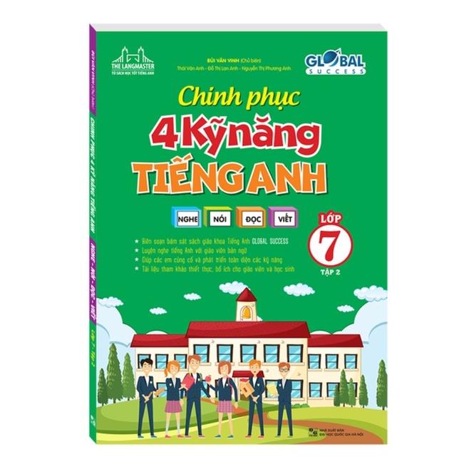 Sách - Combo Chinh phục 4 kỹ năng tiếng anh nghe - nói - đọc - viết lớp 7 - tập 1 + 2 ( GLOBAL SUCCESS )