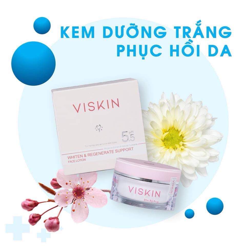 VISKIN WHITEN &amp; REGENERATE SUPPORT FACE LOTION - KEM DƯỠNG TRẮNG HỖ TRỢ PHỤC HỒI DA VISKIN