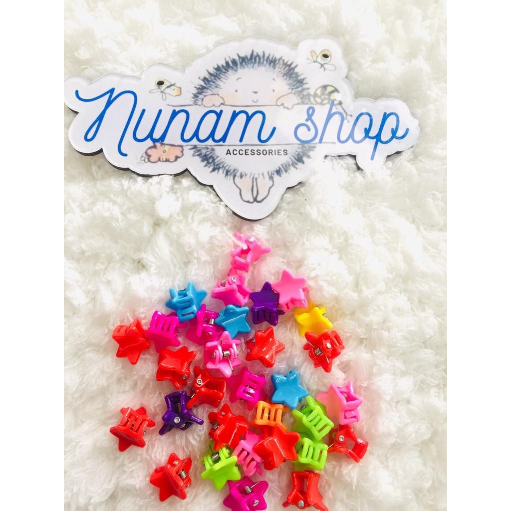 Set 10 kẹp tóc hoa nhí mini mix nhiều màu cực xinh Nunam shop