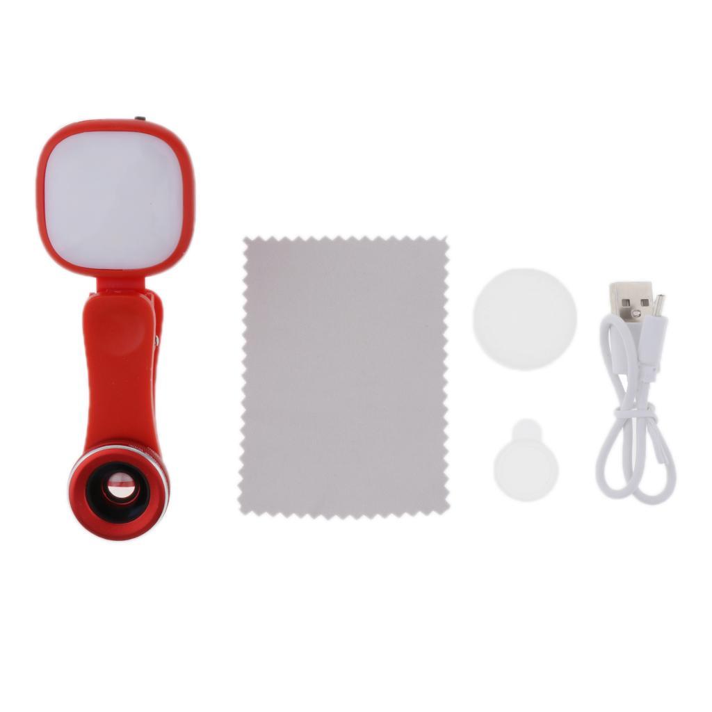 Selfie Ring Light Fill Light Rechargeable LED Light with Mobile Lens Kit for Smartphone