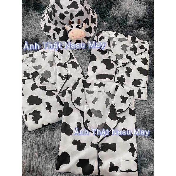 BỘ NGỦ PIJAMA NỮ BỘ MẶC NHÀ BÒ SỮA XANH