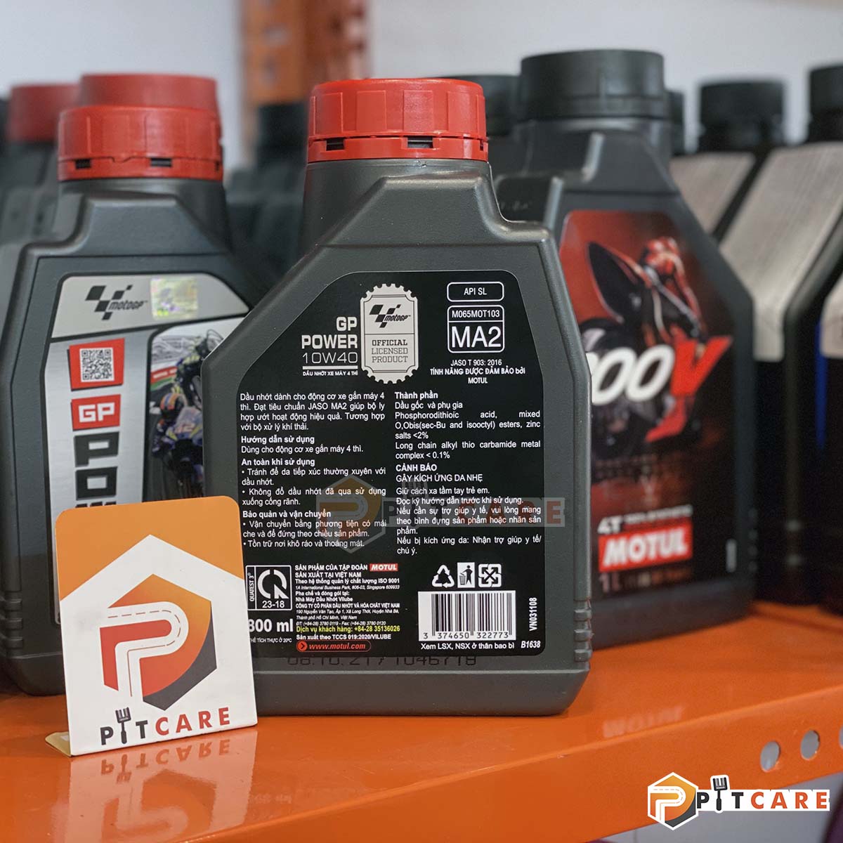 Nhớt Xe Máy Motul GP Power 10W40 API SL JASO MA2 Chai 800ml Chính Hãng