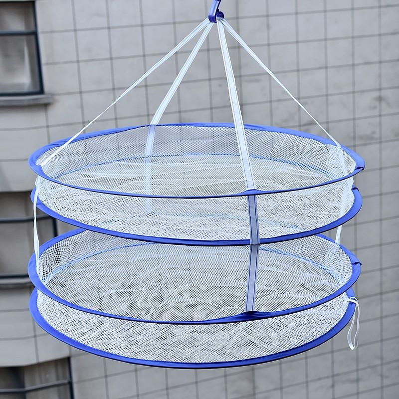 Giỏ treo phơi tất và đồ lót 2 tầng bằng vải lưới có thể gấp gọn