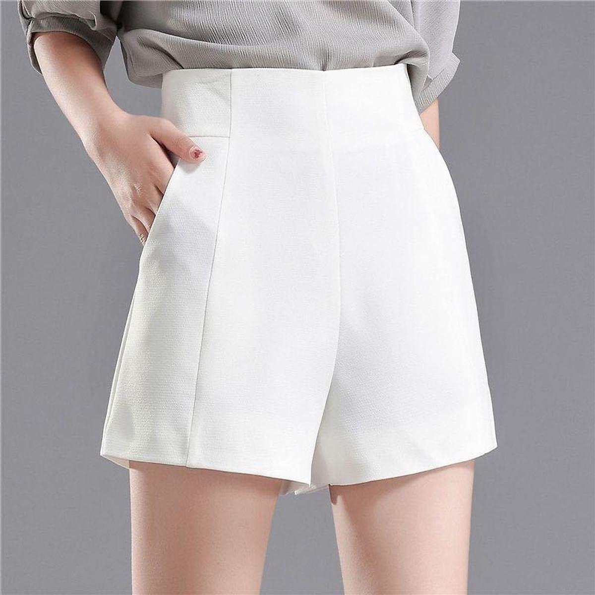 Quần short đùi nữ cạp cao, quần sooc nữ đi chơi đẹp thời trang phong cách trẻ trung, năng động chất tuyết mưa, aloha