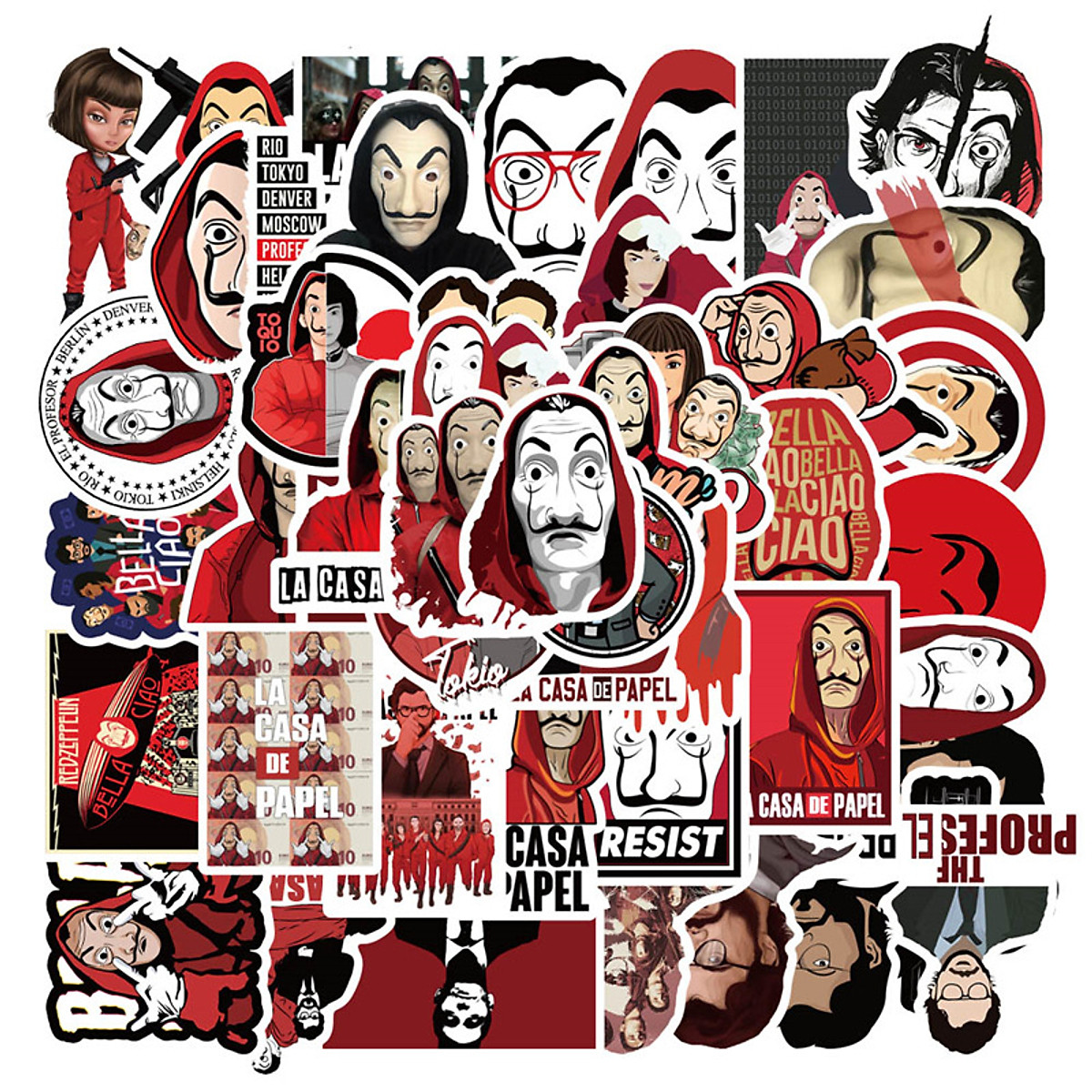 Set 30 Sticker Money Heist