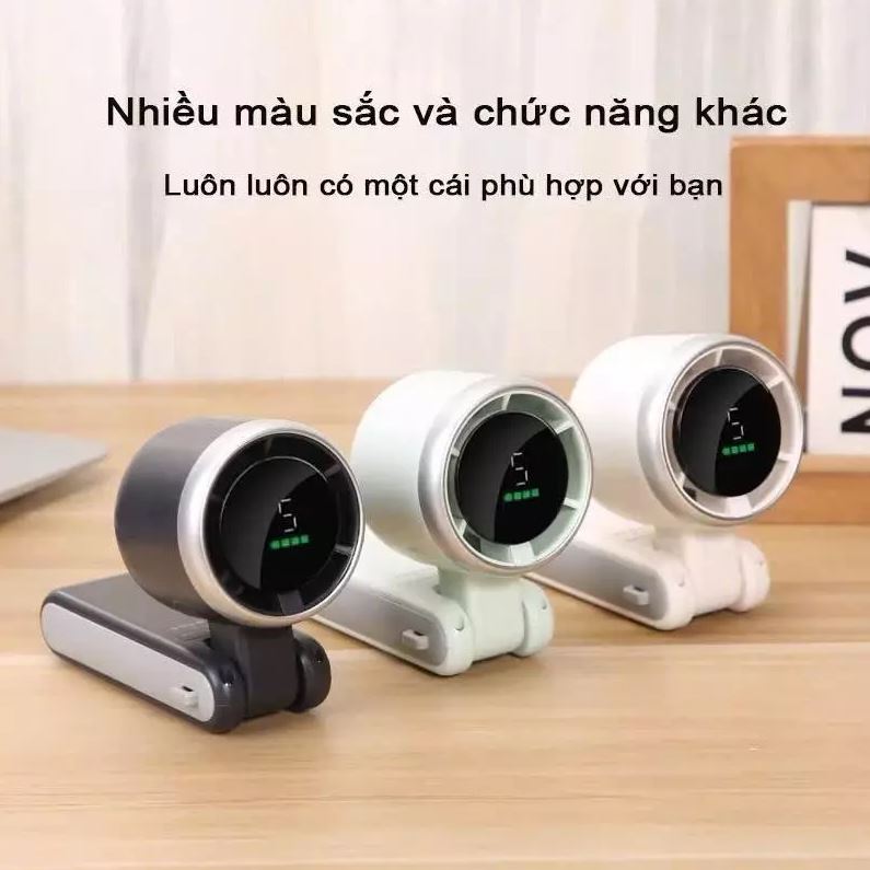 Quạt Cầm Tay  VMF-07 Xoay 180 Độ  5 Cấp Độ Gió Gấp Gọn Kèm Dây Đeo Cổ Tiện Lợi - hàng chính hãng
