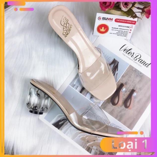FREE SHIP Guốc nữ , dép nữ cao gót quai trong êm chân dễ mang