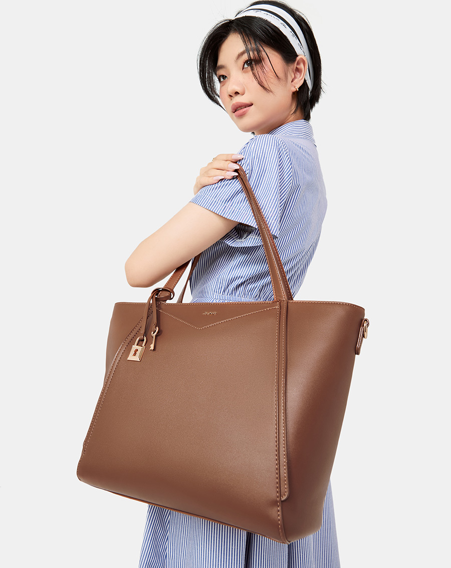 Túi Xách Nữ Thời Trang JUNO Cỡ Lớn Tote Phối Charm Trang Trí TXL085