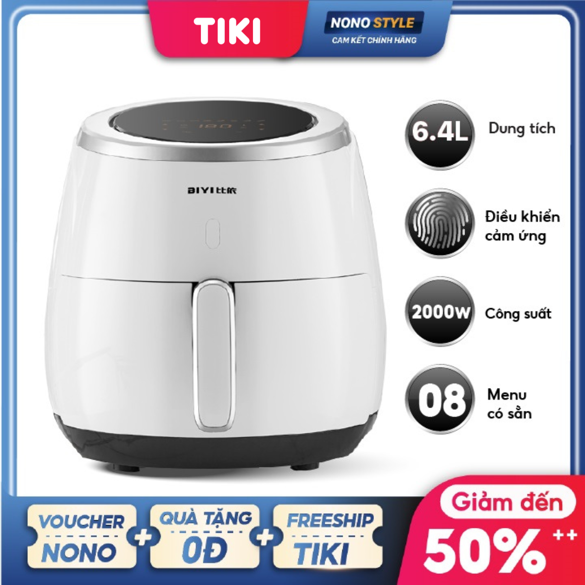 Nồi Chiên Không Dầu BIYI AF25A - Hàng Chính Hãng
