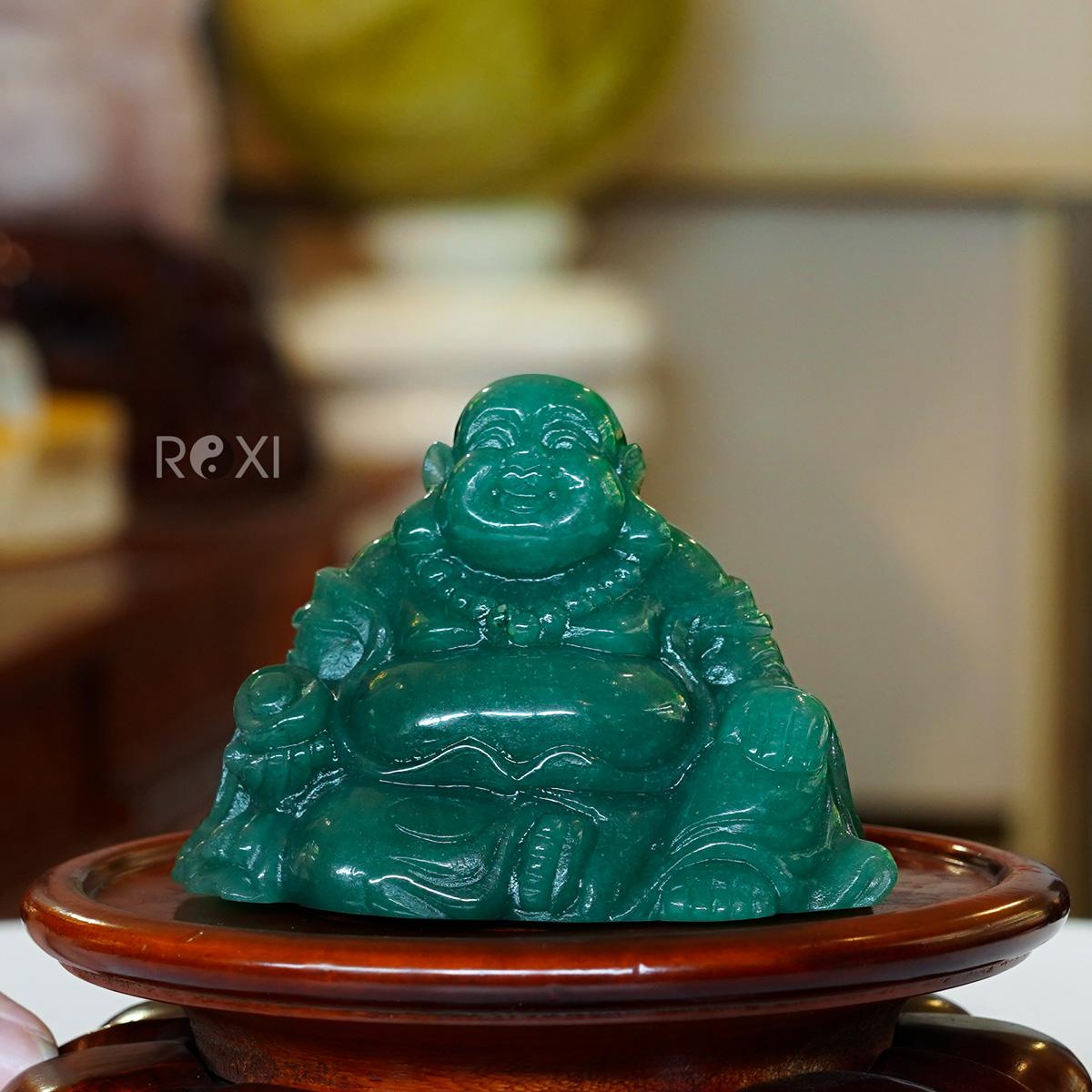 Tượng Phật Di Lặc thạch anh xanh 0,46kg