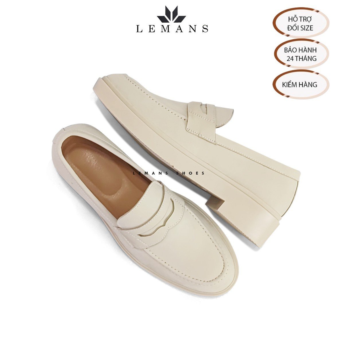 Giày Loafer da Nubuck Tan LEMANS PL01N, đế tan hạt kim cương tăng cao 4cm khuôn độc quyền Bảo hành 24 tháng