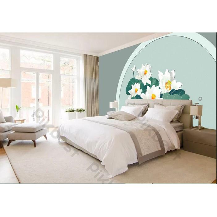 Tranh dán tường Tranh hoa sen hiện đại, tranh dán tường 3d hiện đại MS674743