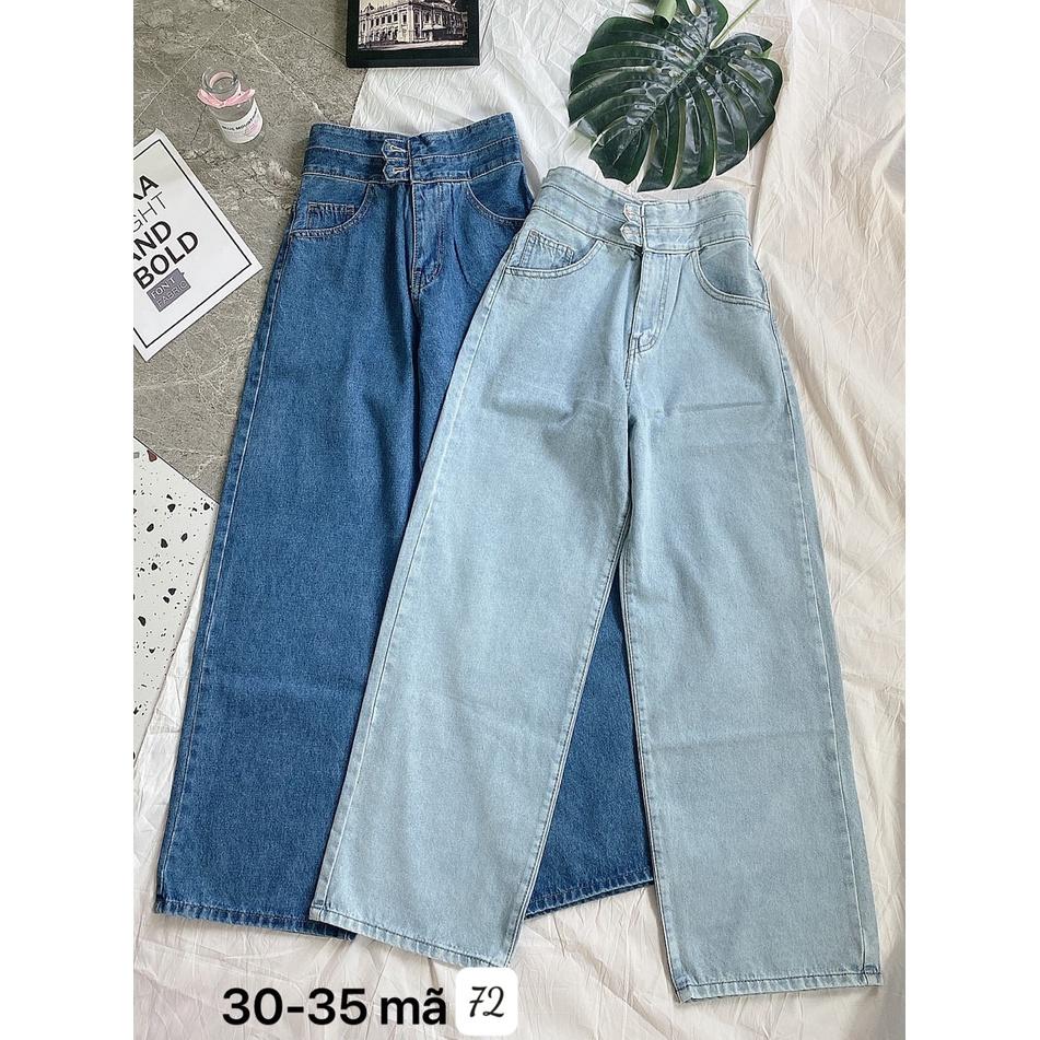 Quần jean nữ baggy jean lưng kiểu, lưng cao size đại