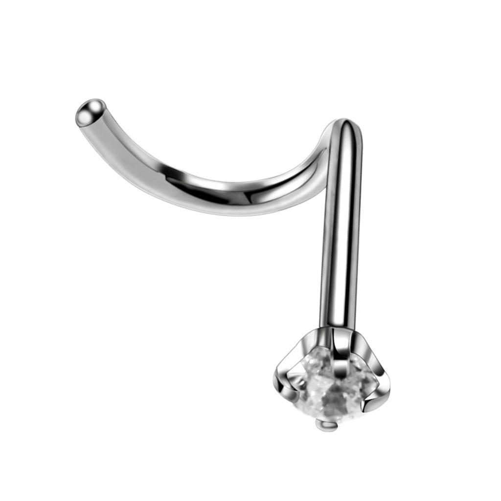 Multicolor Zircon Curved Nose Studs Bar Ring Body Piercing Jewelry 9Pcs 20g