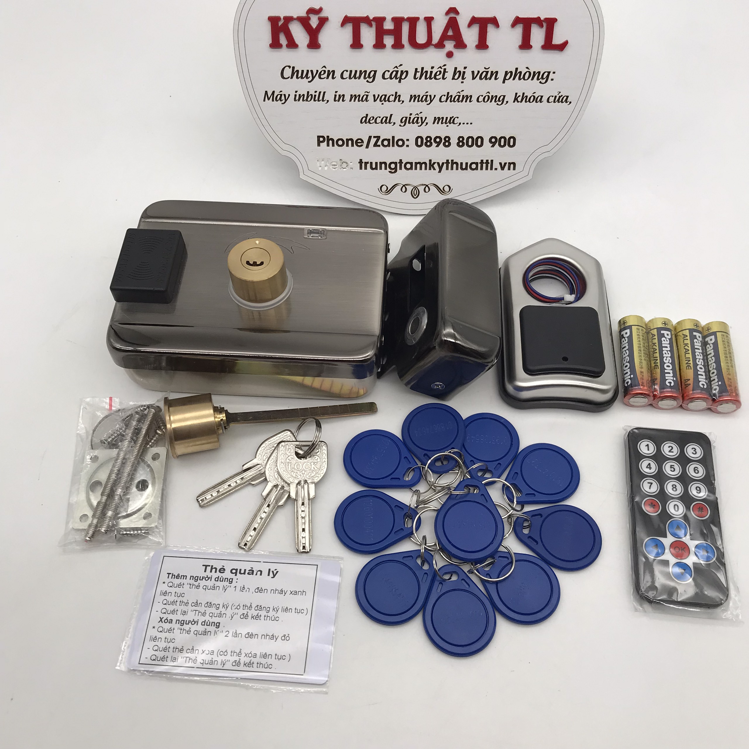 Bộ khóa cửa điện hồng ngoại tích hợp thẻ từ RFID đa năng tặng kèm 10 thẻ - Hàng nhập khẩu
