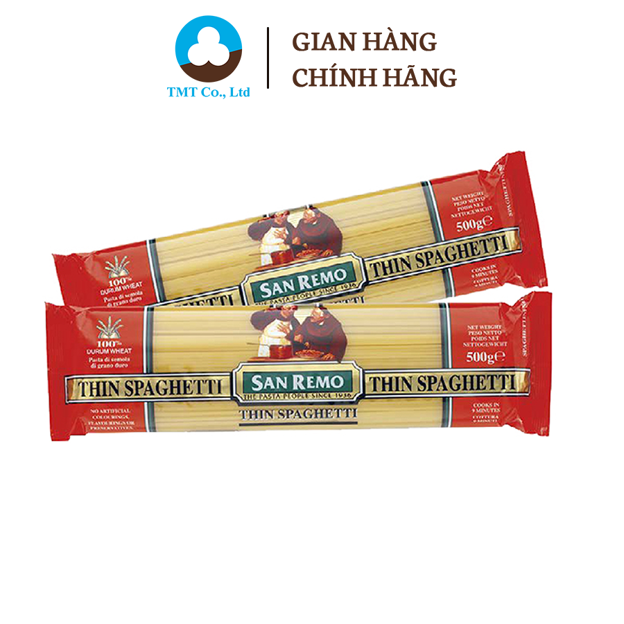 Mì Spaghetti sợi mảnh San Remo (500G*20) N0.4