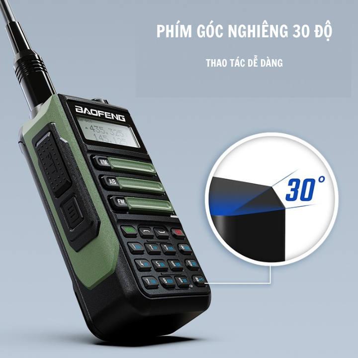 Bộ đàm cầm tay Sothing Baofeng UV-16, băng tần kép, chống nước IP68, Pin Li-on sạc trực tiếp bằng cổng USB, Type-C - Hàng chính hãng